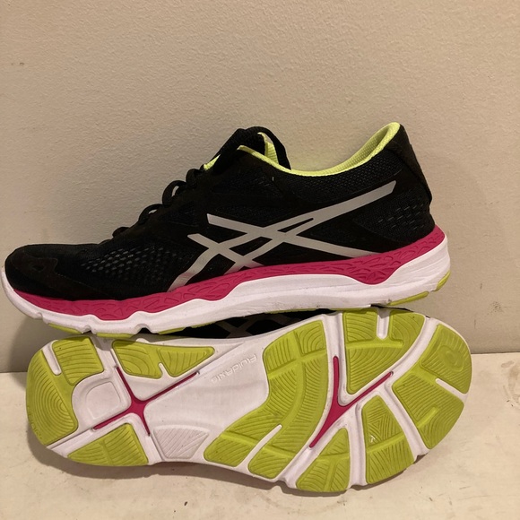 ASICS T583N.9920 33-FA Women's Sz 10 Onyx/Hot Pink Mesh/Synthetic Running Shoes - Picture 7 of 9